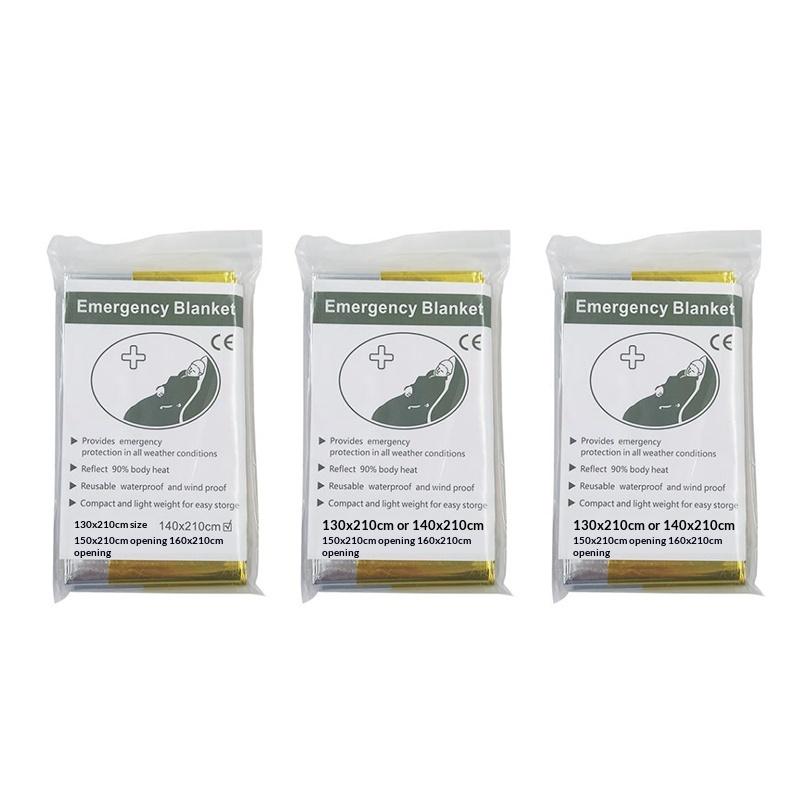 1/3/5Pcs Emergency Blanket Outdoor Survival First Aid Kit Windproof Insulation Lifesaving Pet Foil Thermal Military Rescue Blank