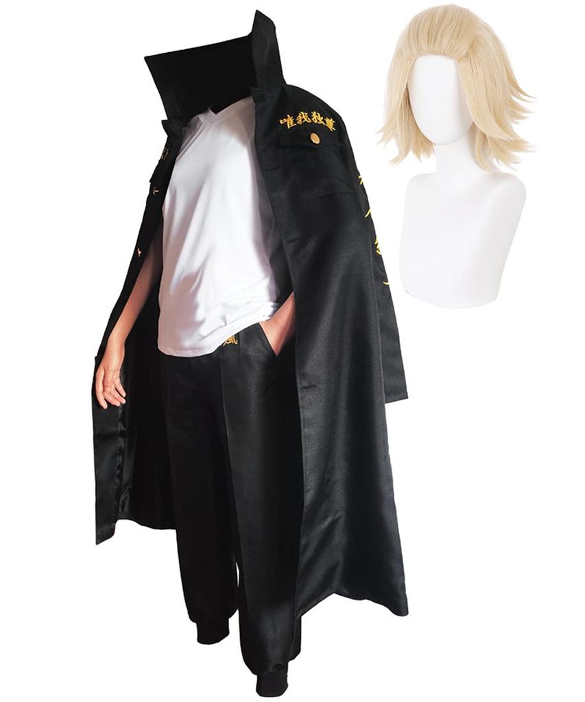 [Milky Time] Tokyo Revengers Mikey Cosplay 5-Piece Set, Uniform, Sano Manjiro, Leader, with Wig (L)