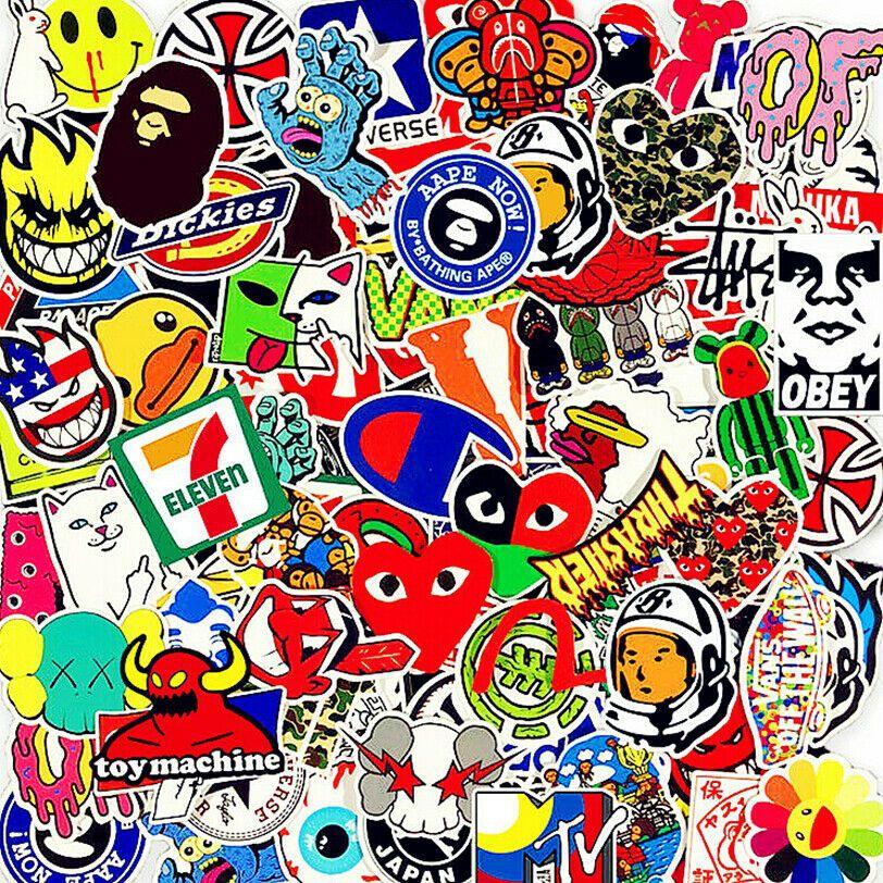 Super zábavných 100 kusů One Piece Mario samolepek na skateboardy a notebooky!