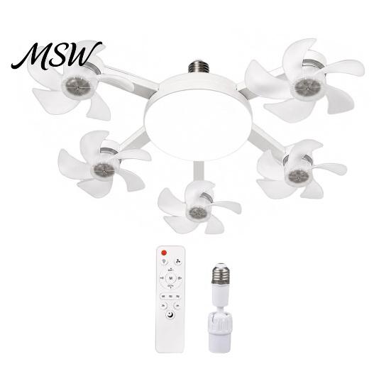 Smart Home Ceiling Fan 3/4/5 Blade with Light & Remote Control, 2-in-1 Silent LED Drone Eye Protecting Foldable Blades, 3-Speed Dimmable E27