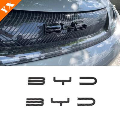 Carbon Sticker Frame For BYD EA1 Atto 3 2 1 Dolphin EV Han EV Accessories Car Front Machine Cover Logo Cover Decor Anti Scratch