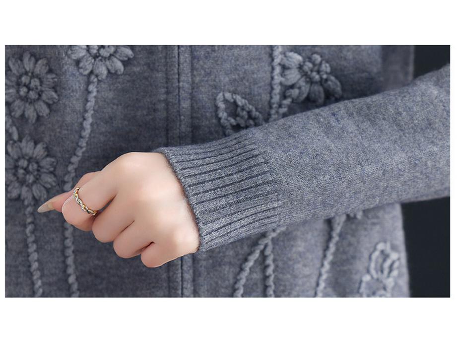 Women's Short Cardigan Sweater - 2025 Spring/Autumn Fashion, Loose Knitted Zipper Jacket for Moms