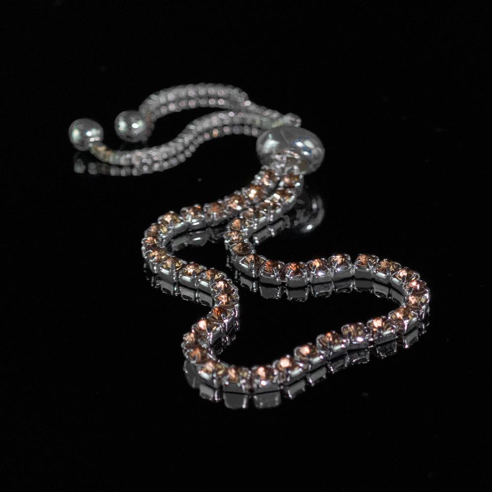 Zircon Adjustable Tennis Bracelet, Luxury Women's Jewelry with Full Diamond Design