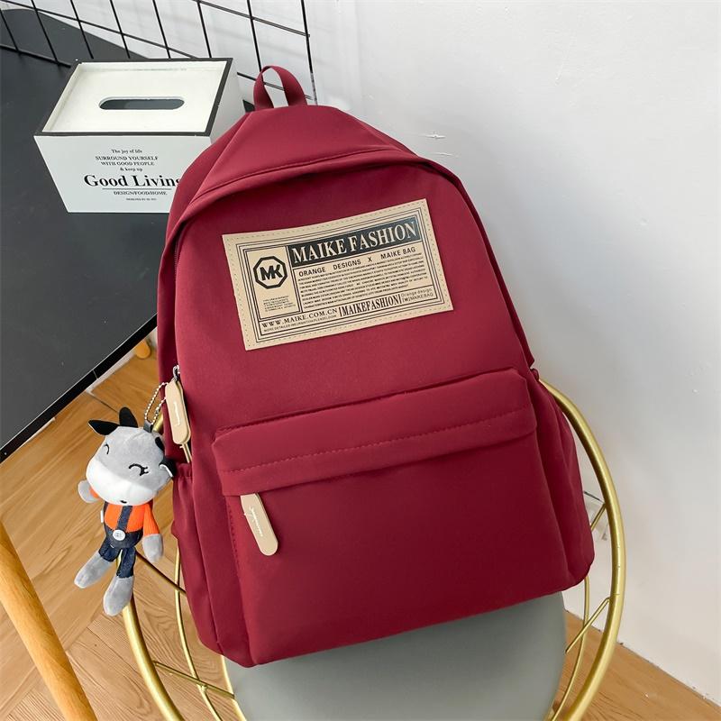 Zaino Scolastico Donna Impermeabile Grande Capacità Zaino Scuola Cerniera Liscia Tinta Unita Adolescente Ragazza Casual Zainetto Borsa Forniture Studente