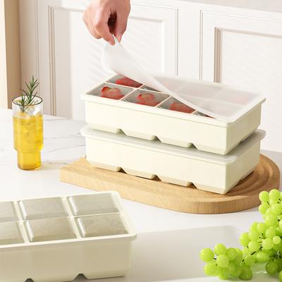 Silicone Ice Cube Tray with Lid Square Food-Grade Ice Mold for Freezer