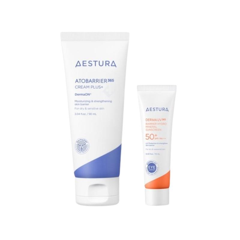 AESTURA ATOBARRIER365 Cream Plus 90ml Set – Ceramide Moisturizing Cream with Mineral Sunscreen 10ml Gift, Dry Sensitive Skin Care 90ml Set(10ml Gift)