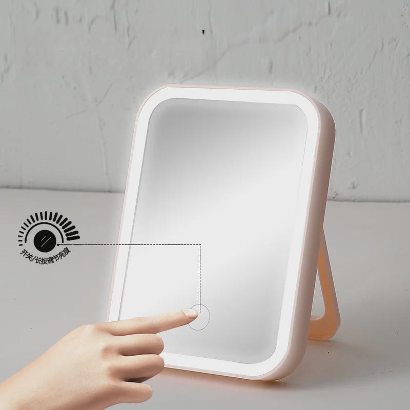 LED Portable Folding Makeup Mirror with Lights - Cute Japanese Style