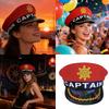 Breathable Captain Hat with Embroidery and Letter Design Marine Hat for Adult Youth Halloween Party Cosplay Headpiece