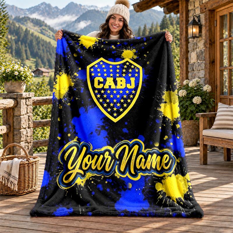 CABJ Custom Name Flannel Blanket Personalized Soft Warm Plush Throw Blanket Customized Gift for Family Friends