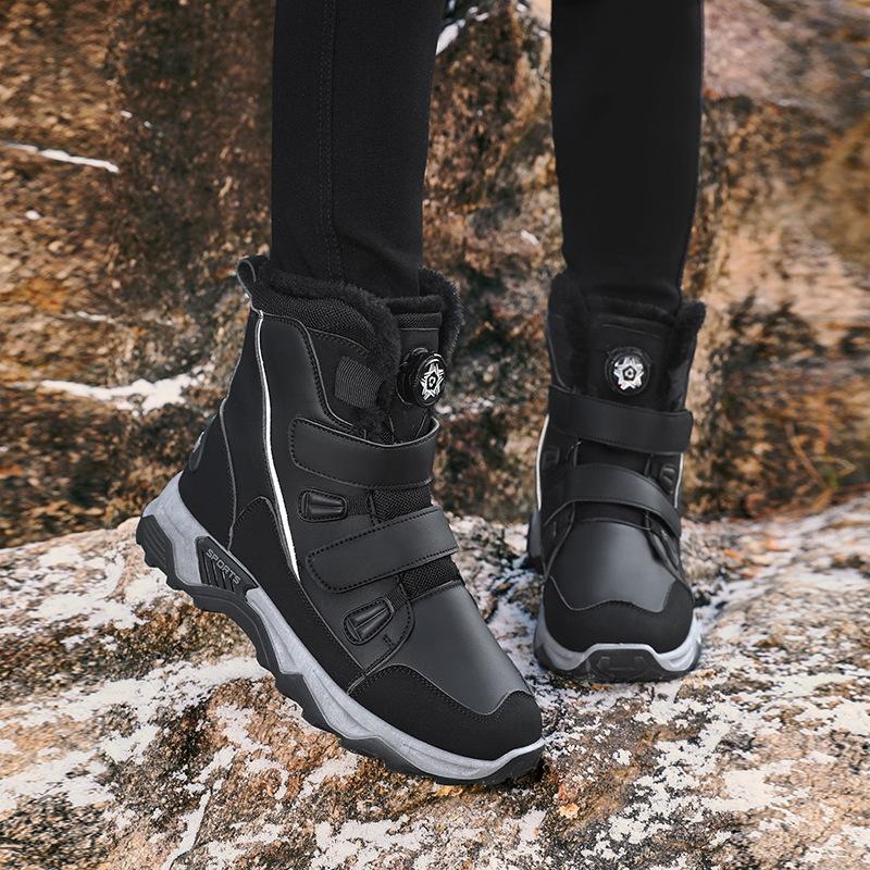 Plüsch Damen High-Top Stiefel Winter Schneestiefel Warme Baumwollschuhe Rutschfeste Outdoor Sneaker zum Gehen Wandern