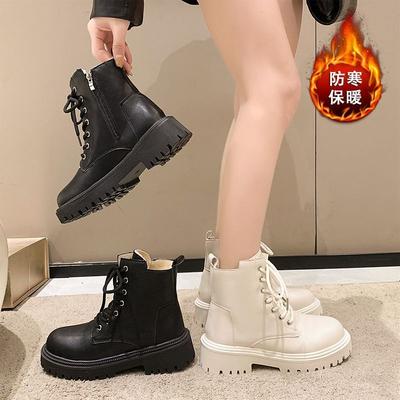 Brittiska Martin-kängor dam 2025 höst och vinter nya retro tjocksulade sammet mode mångsidiga populära damkängor