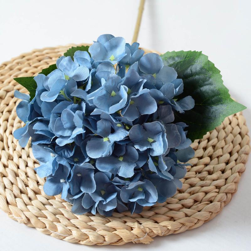 Simulated Hydrangea Single Flower With Leaf Home Wedding Hall Decoration Prop