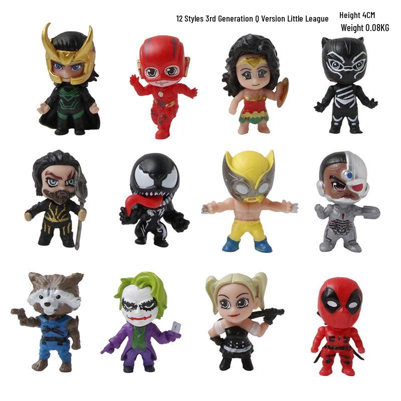26 Avengers & League of Legends Figurines: Spider-Man Dolls, Cake Scene Decorations, Office Ornaments 8CM