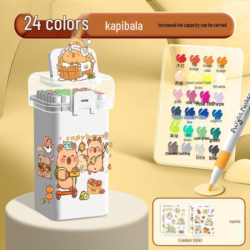 Экологичные смываемые акриловые акварельные маркеры для детей Capybara Edition Acrylic Pen / Washable