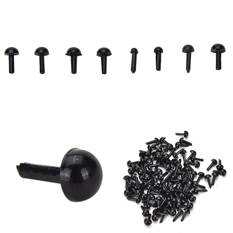 100 Pcs/Set Plastic Black Eyes For Bear Doll Animal Puppet Diy Black Eyes 4 Size