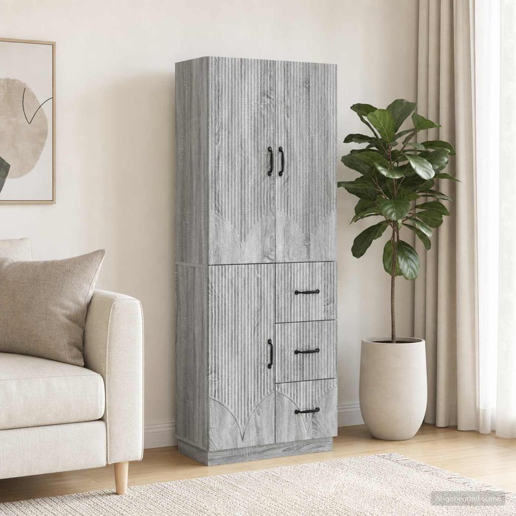 Cabinet Set 2 Pcs Grey Sonoma Particleboard