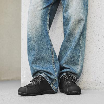 Men'S Outdoor Fashion Training Shoes Round Toe Lace Up Casual Shoes Comfortable Soft Soled Flat Shoes Suitable For Daily Wear