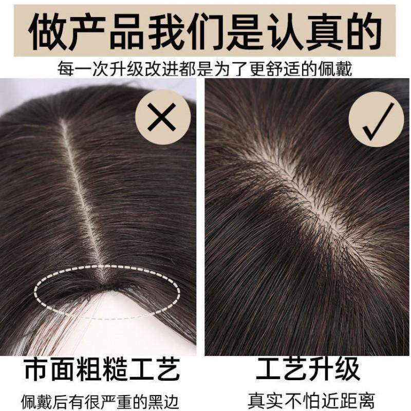 Womens Lightweight Curly Hairpiece Root Coverage Natural Volume Bangs Clip-in Extension Heat-Resistant Synthetic Fiber