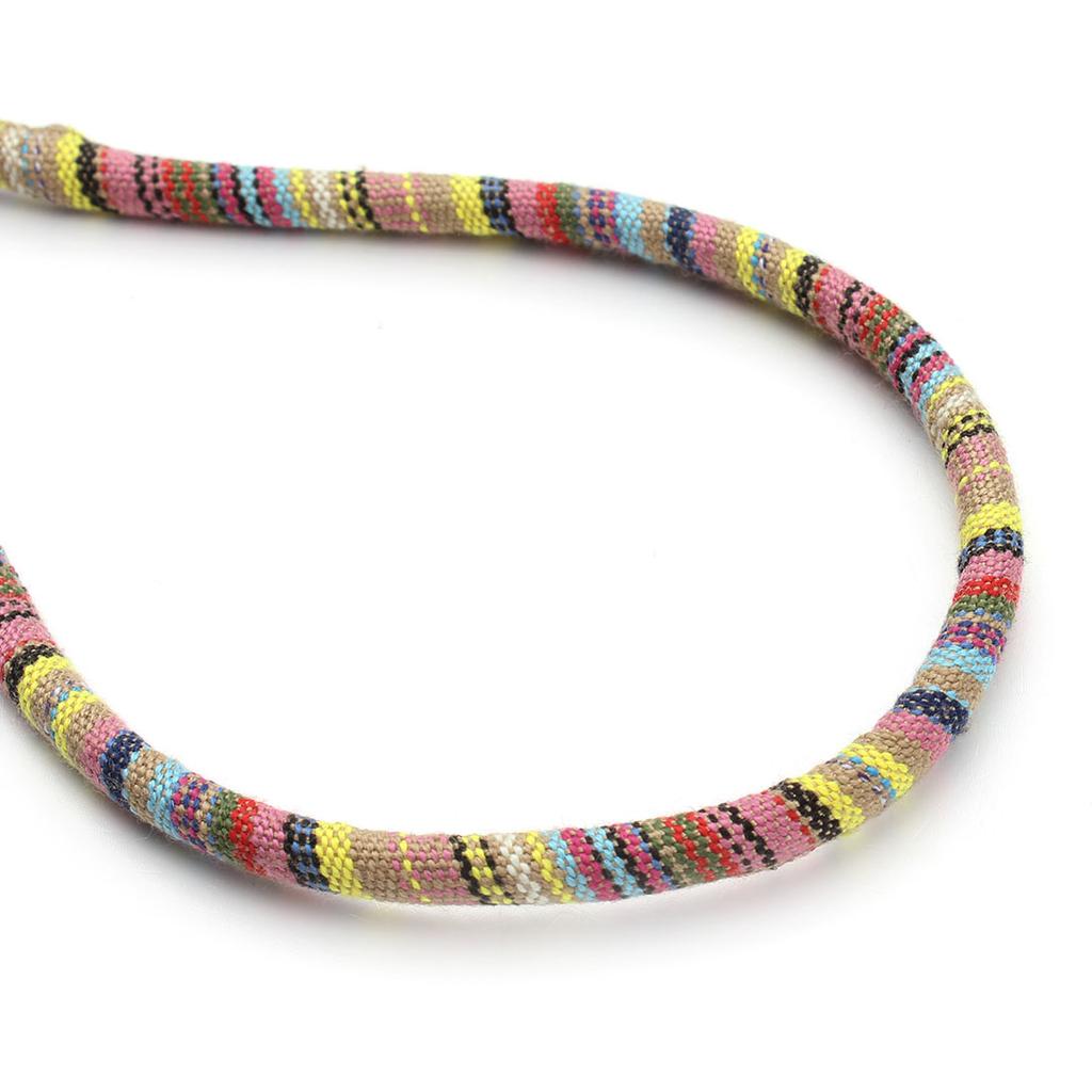 Louleur Twisted Cords Rope Colorful Handmade Fabric Ethnic Rope Cotton Cord Embroider Cords for Jewelry Making DIY Bracelet