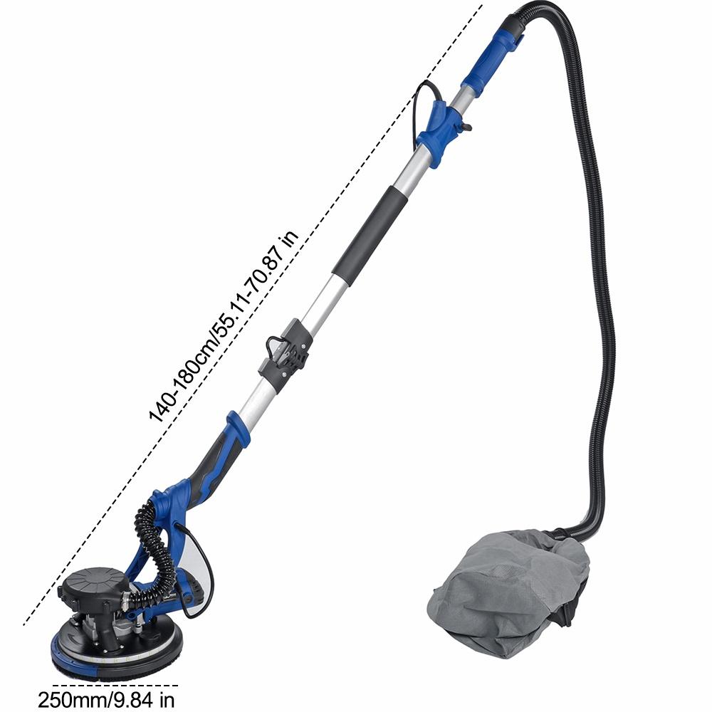 

Портативная машина для полировки стен, 215 мм, 1380 Вт, шлифовальная машина для гипсокартона с наждачной бумагой, регулируемая скорость, шланг 2 м, светодиодный индикатор