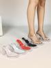 12cm Heel Women's Elegant Clear Crystal Heel Stiletto Sandals 2026 Summer Style, Open Toe Slip On Dress Shoes 34-43  LFD-19866-1