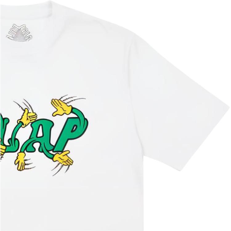 Palace X Slap Magazine Co-Branded Hands Graphic Print Fun Alphabet Fingers T-Shirt Unisex Tops White P20TS262