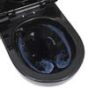 Wall Mounted Toilet without Rim Flush and with Bidet Function Ceramic Black