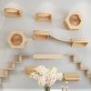 Wall-mounted Cat Climbing Frame Wooden Cat Scratching Post Hammock and litter box for kittens Perch Sleeping Cat Bridge