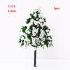5pcs Plastic Mini Snow Pine Model Trees Green Winter Snow Scene Tree High Quality DIY Crafts