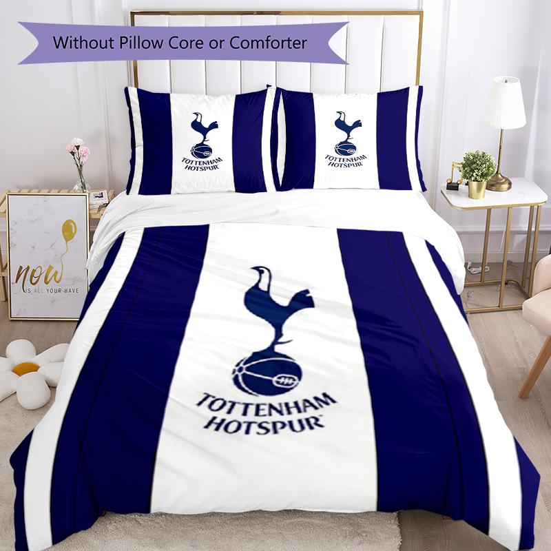 3-teiliges Tottenham Hotspur Bettwäsche-Set Bettbezug Verschluss Enthält 1 Bettbezug & 2 Kissenbezüge, Weich und Bequem für Alle Jahreszeiten.