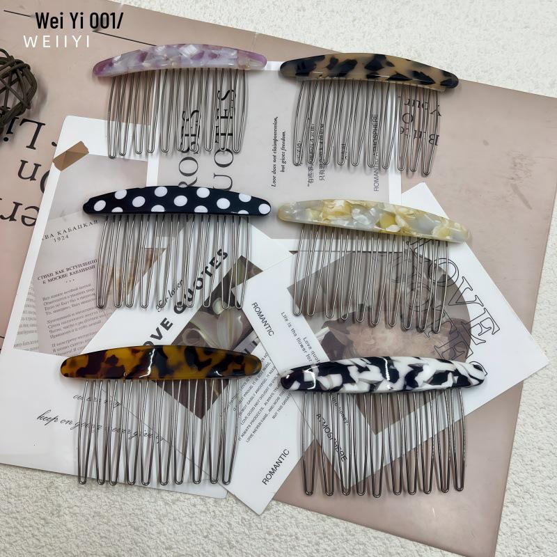 High-End Acetate Bangs Insert Comb - Flyaway Tamer & Reverse Insert Hair Accessory