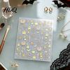 Halloween Nail Art Stickers 3D Stickers Metallic Golden Pumpkin Ghost Spider Web Self Adhesive Decals Witch Hat Decals Self-Adhesive Manicure
