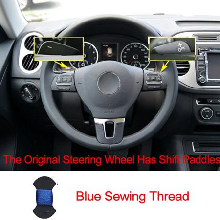 Sewing Car Steering Wheel Cover Volant Funda Volante For Volkswagen VW Gol Tiguan Passat B7 Passat CC Touran Jetta Mk6 Non-slip