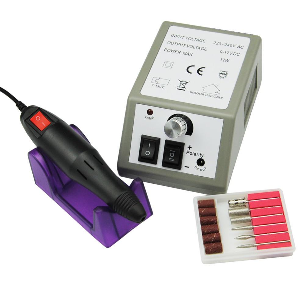 Elektrisches Maniküre-Set mit EU-Stecker, professionelles Bohrzubehör, Nagelfeilen-Bit, elektrische Nagelfeilenmaschine
