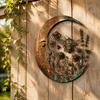 Durable Metal Craft for Garden Vintage Crescent Moon Wall Art, Fairy Witch Bee Dragonfly Iron Hanging Rustic Turquoise Home Accents Decor, Sculpture