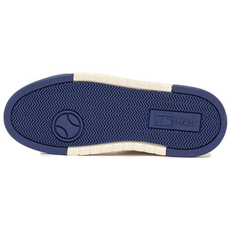 MLB Chunky Liner Basic Mid Top Skateboard Shoes Unisex Brown White Blue 3ASXLM13N-43BGL