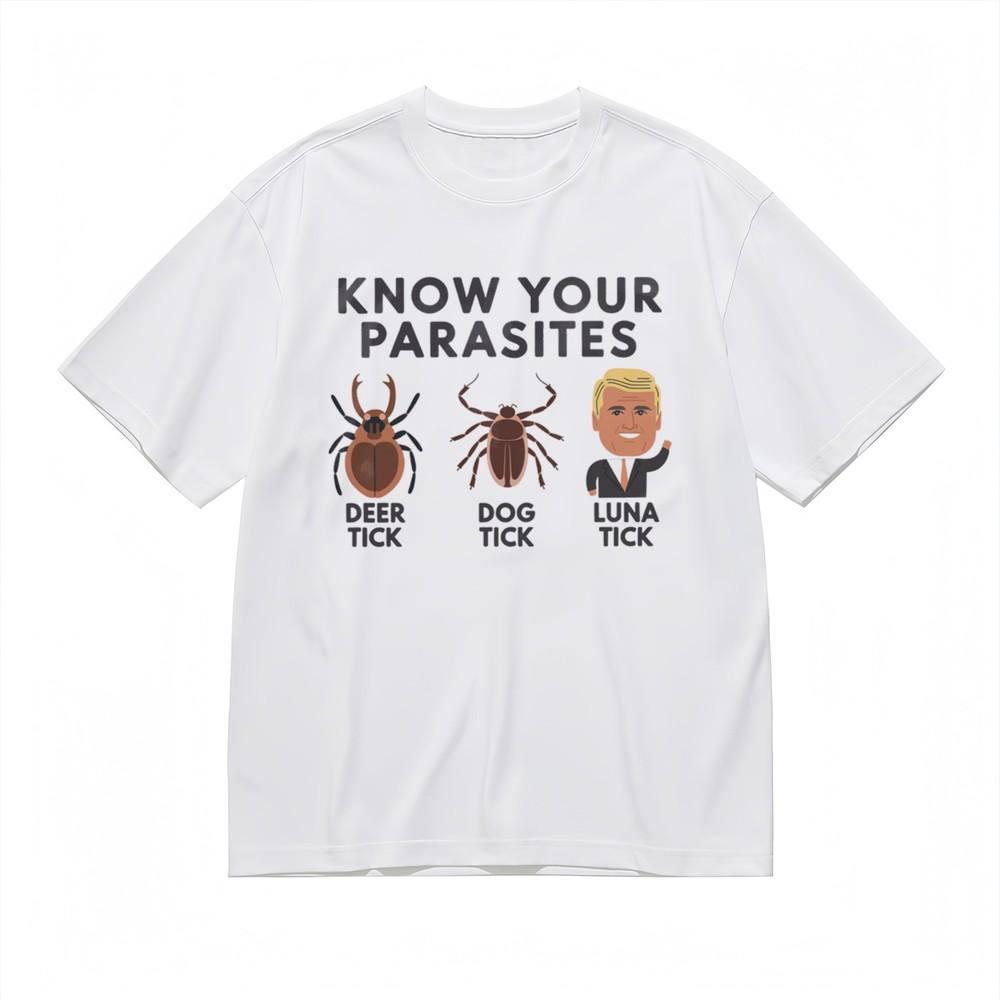 

Women s Trend Slight Stretch Classic T Shirt Cartoon Bug and Text Design Fun Tee S