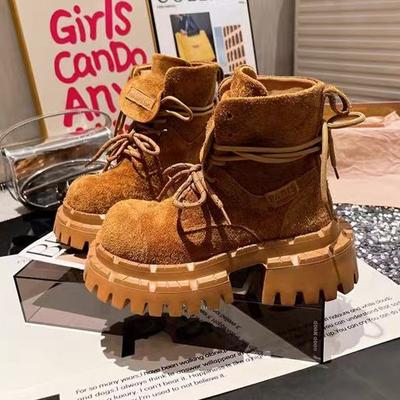 Botins de Tornozelo para Mulheres Flats de Designer Sapatos de Plataforma Inverno Vestido Botas de Mulher 2025 Novo Camurça Aconchegante Chelsea Botas De Mujer