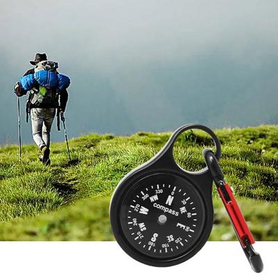 Spring Loaded Carabiner Clip Stainless Steel Key Carabiner Portable Compass Hook  Camping Hiking