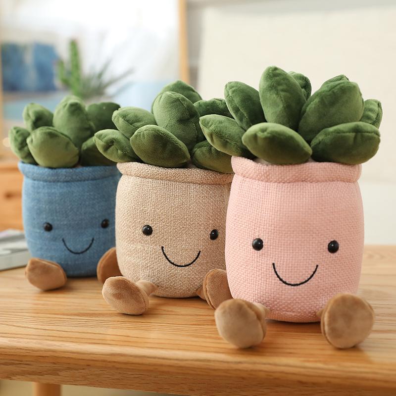 25cm Simulation Cartoon Plant Pot Series Plush Doll Succulent Tulip Lily Plush Toy Home Decor Living Room Bedroom Gift for Girls