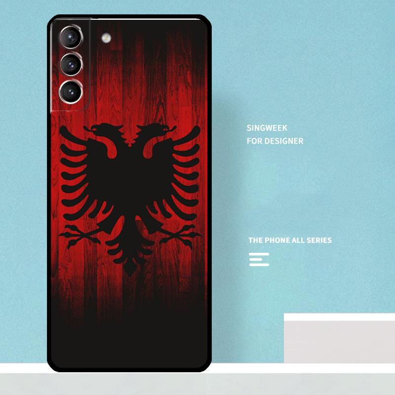 Albania Flag Eagle Case For Samsung Galaxy S25 Ultra S21 S22 S23 S24 Ultra S9 S10 S20 Plus S25 FE Phone Cover