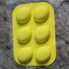 6 Holes Reusable Silicone Cake Mold Lemon Chestnut Shape Heat Resistant Baking Tool for Mousse Pudding Pastry DIY Gift