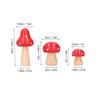 3pcs Wood Mushroom Ornament S L M Indoor Decoration Figurine Festival Gift Ornament  Bedroom