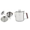 Cafetieră pentru plită din oțel inoxidabil Percolator de cafea cu gură în V Mâner de lemn Compatibil cu mai multe tipuri de plite pentru camping