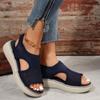 Large Size Women's Shoes 2024 Summer Comfortable Casual Sports Women's Beach Wedge Sandals Women's Thick-soled Roman Sandals