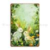 Rabbit Cute Animal Metal Sign Sign Living Room Club Printing Customize  Tin Sign Poster