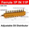 Aluminum 2/3/4/5/6/7/8/10/11/12 Way Adjust Lube Oil Piston Distributor Value Manifold Block 6mm Inlet 4mm Outlet for Lubrication