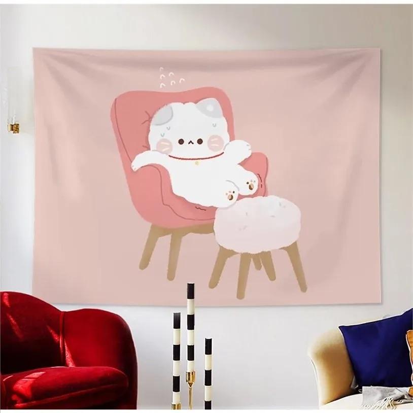 Cute Bear Cartoon Hanging Cloth Office Living Room Tapestry Home Wall Decoration Tapestry
