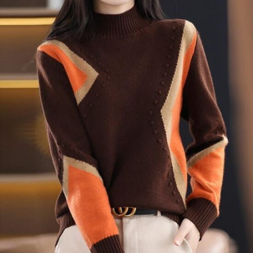 Navava Men VinTage Color DeTail KniT T shirT High Neck Long Sleeve Nk2545