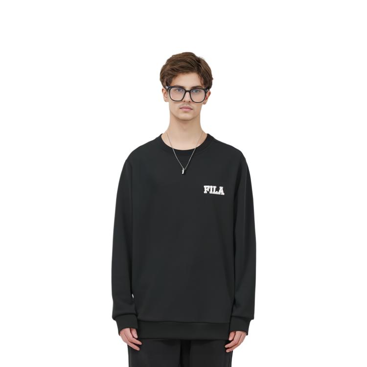 Fila Sweatshirts Men's Jet Black Crew Neck Moderate Regular F11M439211FBK